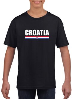 Bellatio Decorations Zwart Kroatie supporter t-shirt voor kinderen M (134-140)