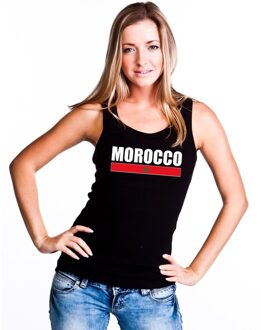 Bellatio Decorations Zwart Marokko supporter singlet shirt/ tanktop dames