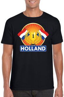 Bellatio Decorations Zwart Nederland kampioen t-shirt heren - Holland supporters shirt 2XL