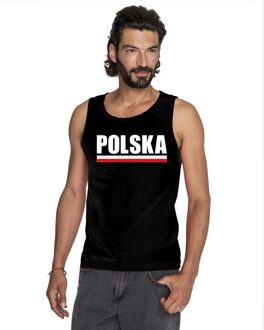 Bellatio Decorations Zwart Polen supporter singlet shirt/ tanktop heren 2XL