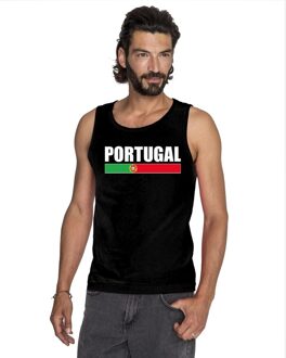 Bellatio Decorations Zwart Portugal supporter singlet shirt/ tanktop heren 2XL