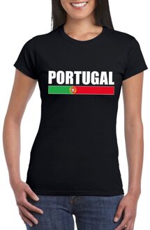 Bellatio Decorations Zwart Portugal supporter t-shirt voor dames 2XL