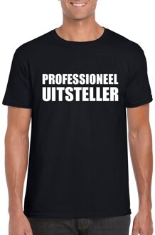 Bellatio Decorations Zwart professioneel uitsteller shirt voor heren