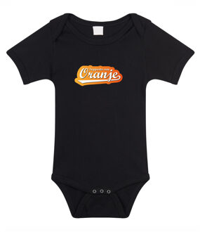 Bellatio Decorations Zwart romper supporter van oranje Holland / Nederland fan voor babys