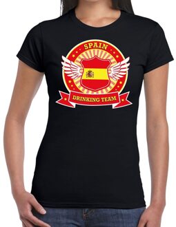 Bellatio Decorations Zwart Spain drinking team t-shirt dames