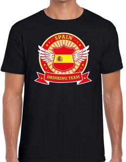 Bellatio Decorations Zwart Spain drinking team t-shirt heren