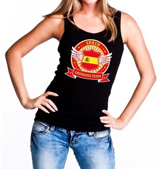 Bellatio Decorations Zwart Spain drinking team tanktop / mouwloos shirt dames