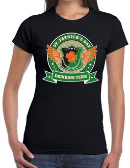 Bellatio Decorations Zwart St. Patricks day drinking team t-shirt dames