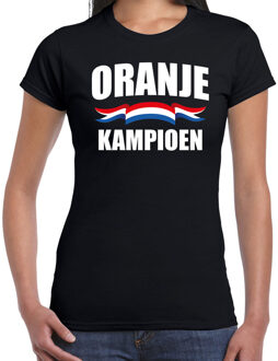 Bellatio Decorations Zwart t-shirt Holland / Nederland supporter zwart kampioen EK/ WK voor dames