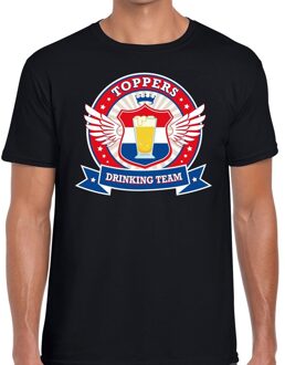 Bellatio Decorations Zwart Toppers drinking team t-shirt  / shirt  zwart Toppers team heren 2XL