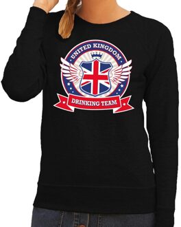 Bellatio Decorations Zwart United Kingdom drinking team sweater dames XS