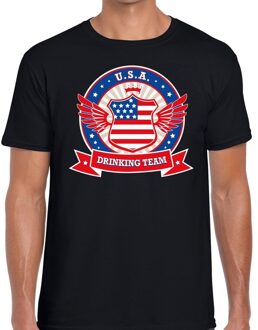 Bellatio Decorations Zwart USA drinking team t-shirt heren 2XL