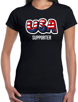 Bellatio Decorations Zwart usa fan t-shirt voor dames - usa supporter - Amerika supporter - EK/ WK shirt / outfit 2XL