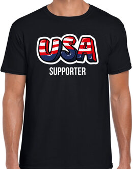 Bellatio Decorations Zwart usa fan t-shirt voor heren - usa supporter - Amerika supporter - EK/ WK shirt / outfit L