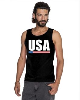 Bellatio Decorations Zwart USA supporter singlet shirt/ tanktop heren 2XL