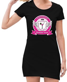 Bellatio Decorations Zwart Vrijgezellen drinking team jurkje dames