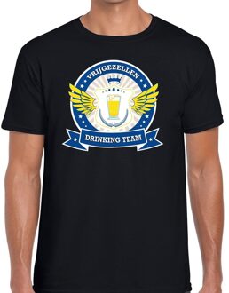 Bellatio Decorations Zwart vrijgezellenfeest drinking team t-shirt blauw geel heren