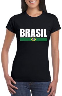 Bellatio Decorations Zwart/ wit Brazilie supporter t-shirt voor dames