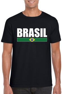 Bellatio Decorations Zwart/ wit Brazilie supporter t-shirt voor heren
