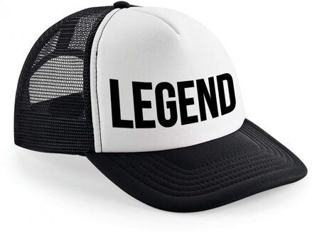 Bellatio Decorations Zwart/ wit Legend snapback cap/ truckers pet heren