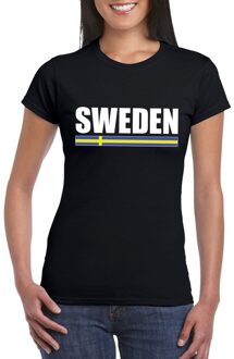 Bellatio Decorations Zwart Zweden supporter t-shirt voor dames