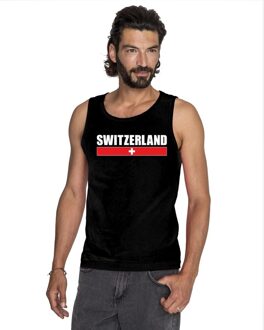 Bellatio Decorations Zwart Zwitserland supporter singlet shirt/ tanktop heren 2XL