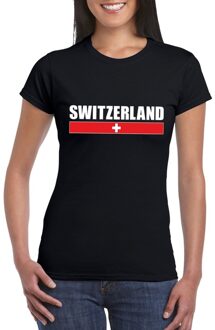 Bellatio Decorations Zwart Zwitserland supporter t-shirt voor dames