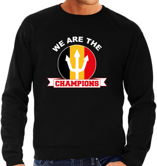 Bellatio Decorations Zwarte Belgie fan sweater voor heren - we are the champions - Belgische supporter / EK/ WK trui / outfit 2XL