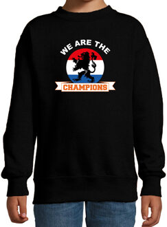 Bellatio Decorations Zwarte fan sweater / trui Holland we are the champions EK/ WK voor kinderen 12-13 jaar (152/164) - Feesttruien Oranje