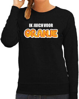 Bellatio Decorations Zwarte fan sweater voor dames - ik juich voor oranje - Holland / Nederland supporter - EK/ WK trui / outfit 2XL