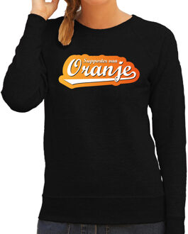 Bellatio Decorations Zwarte fan sweater voor dames - supporter van oranje - Holland / Nederland supporter - EK/ WK trui / outfit 2XL