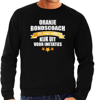 Bellatio Decorations Zwarte fan sweater voor heren - de enige echte bondscoach - Holland / Nederland supporter - EK/ WK trui / outfit 2XL