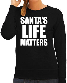 Bellatio Decorations Zwarte foute Kersttrui/ Kerstkleding Santas life matters voor dames 2XL - kerst truien