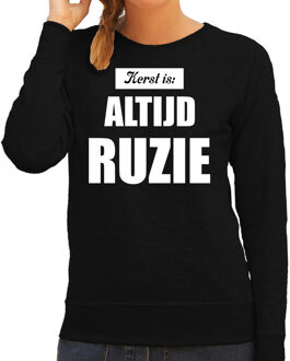 Bellatio Decorations Zwarte foute kersttrui / sweater Kerst is: altijd ruzie outfit dames