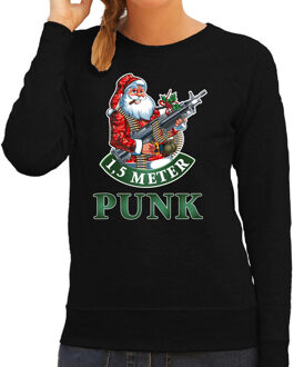 Bellatio Decorations Zwarte Kerstsweater / Kerstkleding 1,5 meter punk voor dames 2XL - kerst truien