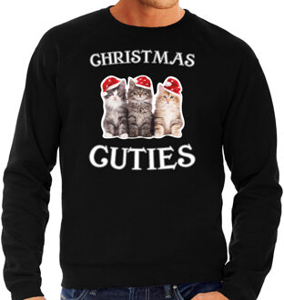 Bellatio Decorations Zwarte Kersttrui / Kerstkleding Christmas cuties voor heren 2XL - kerst truien