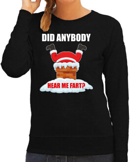 Bellatio Decorations Zwarte Kersttrui / Kerstkleding Did anybody hear my fart voor dames XS - kerst truien