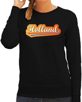 Bellatio Decorations Zwarte sweater / trui Holland / Nederland supporter Holland met Nederlandse wimpel EK/ WK voor dames