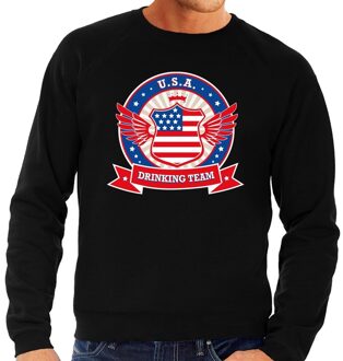 Bellatio Decorations Zwarte USA drinking team sweater heren 2XL