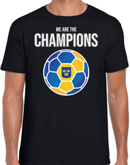 Bellatio Decorations Zweden EK/ WK supporter t-shirt - we are the champions met Zweedse voetbal - zwart - heren - kleding / shirt XL