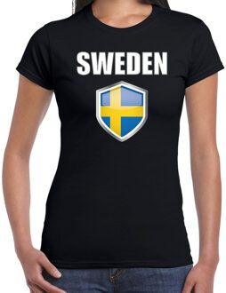 Bellatio Decorations Zweden landen t-shirt zwart dames - Zweedse landen shirt / kleding - EK / WK / Olympische spelen Sweden outfit 2XL