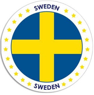 Bellatio Decorations Zweden sticker rond 14,8 cm landen decoratie