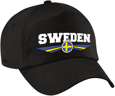 Bellatio Decorations Zweden / Sweden landen pet / baseball cap zwart voor kinderen - Verkleedhoofddeksels