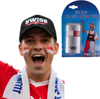 Bellatio Decorations Zwitserland supporters set - baseballcap zwart - met vlag schminkstift - volwassenen - landen