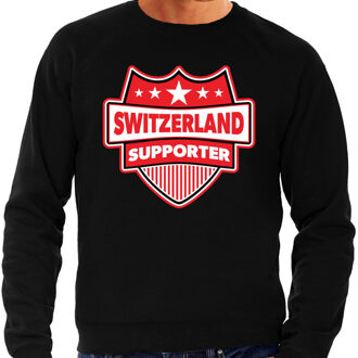 Bellatio Decorations Zwitserland / Switzerland schild supporter sweater zwart voor he 2XL