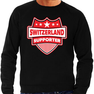 Bellatio Decorations Zwitserland / Switzerland schild supporter sweater zwart voor he