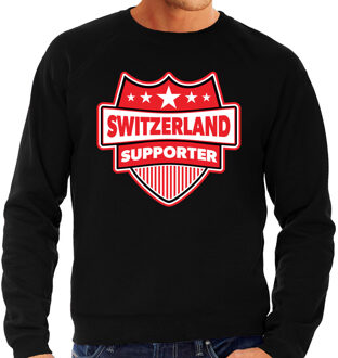 Bellatio Decorations Zwitserland / Switzerland schild supporter sweater zwart voor heren
