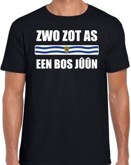 Bellatio Decorations Zwo zot as een bos juun met vlag Zeeland t-shirt zwart heren - Zeeuws dialect cadeau shirt 2XL