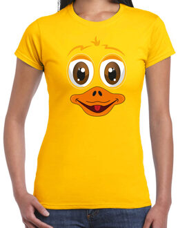 Bellatio DecorationsÂ dieren verkleed t-shirt dames - eend gezicht - carnavalskleding - geel 2XL