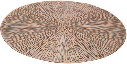 Bellatio Design 10x stuks Ronde placemats goud geponst 38 cm - Tafeldecoratie - Borden onderleggers van kunststof